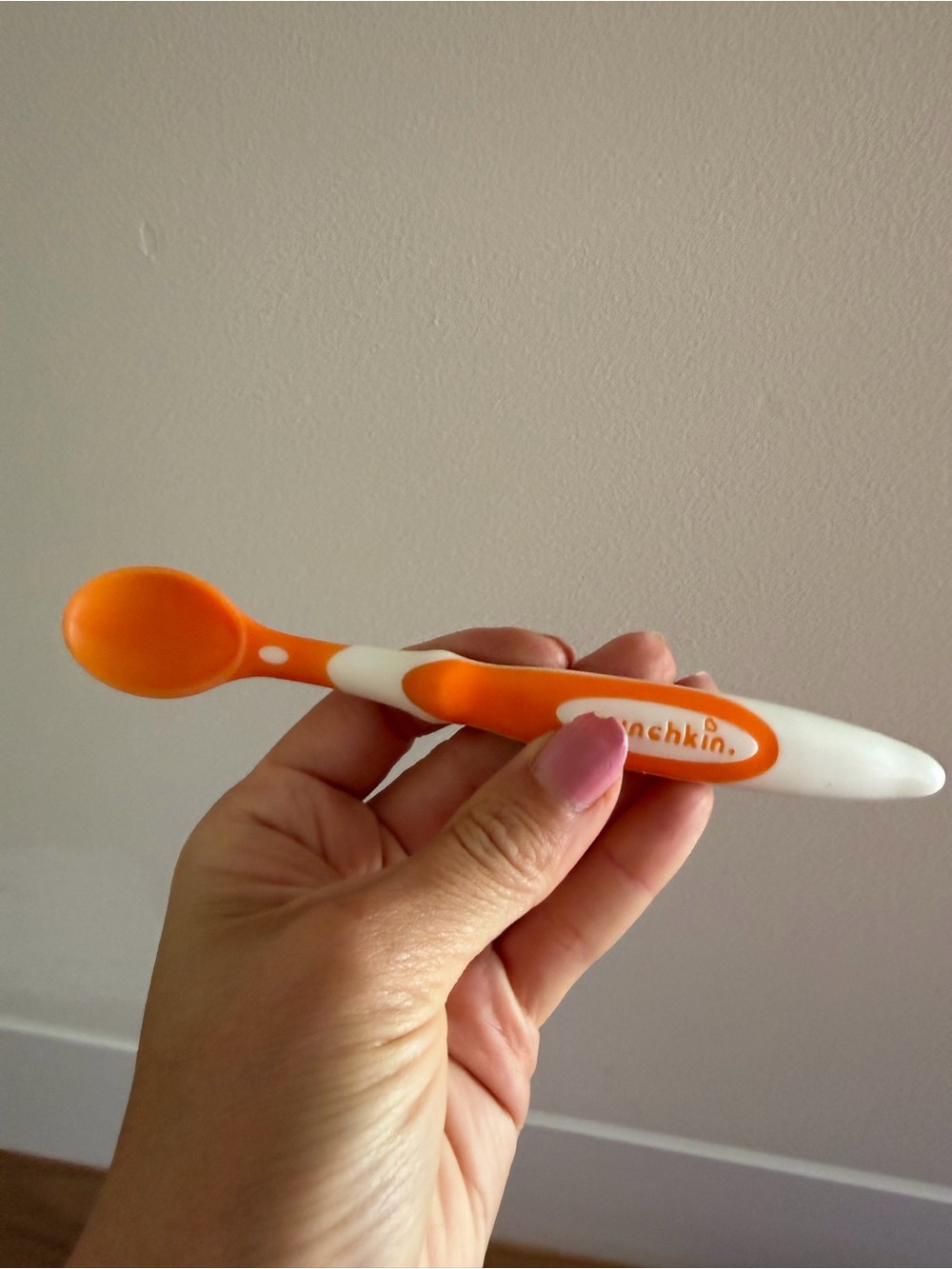 Munchkin Orange and White Soft-Tip Baby Spoon